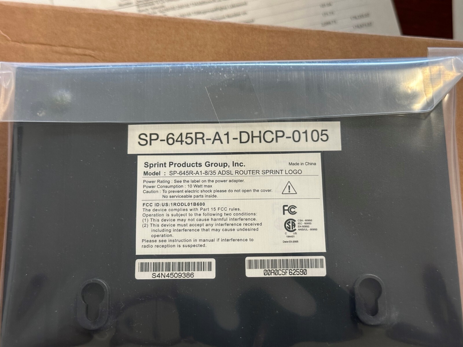 Sprint 645 Series ADSL Modem w/ AC & Cables NEW
