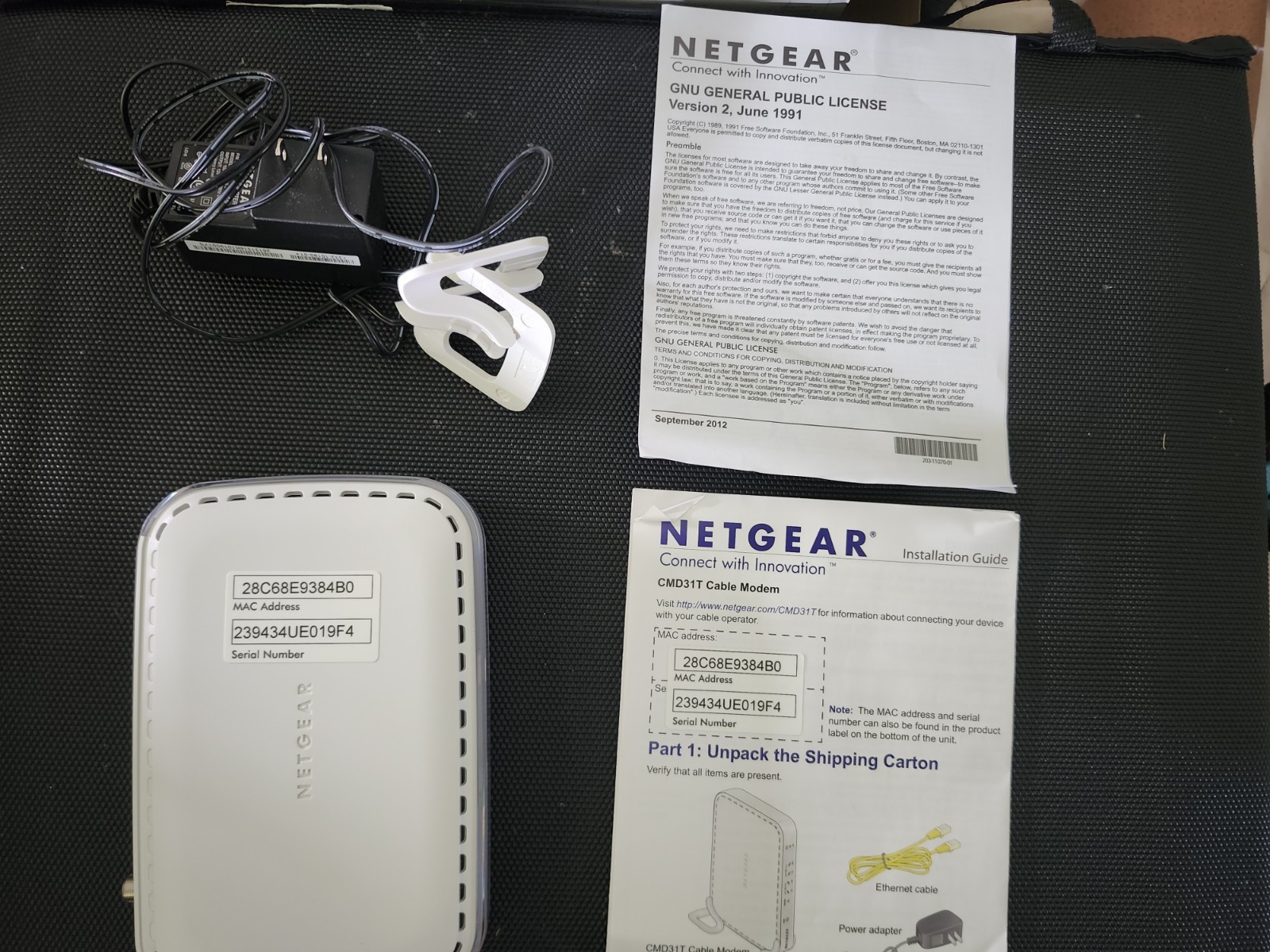 Netgear CMD31T High Speed Cable Modem DOCSIS 3.0 NEW IN OPEN BOX
