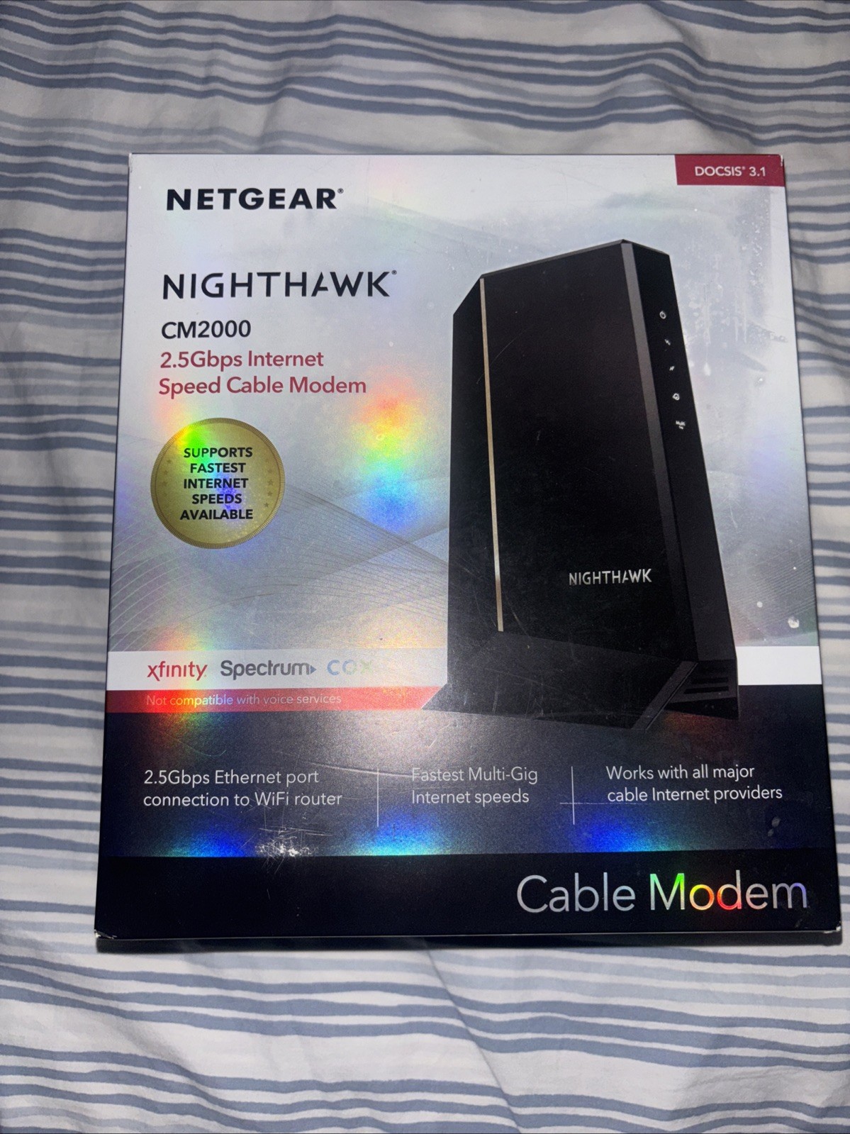 Netgear Nighthawk CM2000 2.5Gbps Multi Gig Internet Speed Cable Modem DOCSIS 3.1