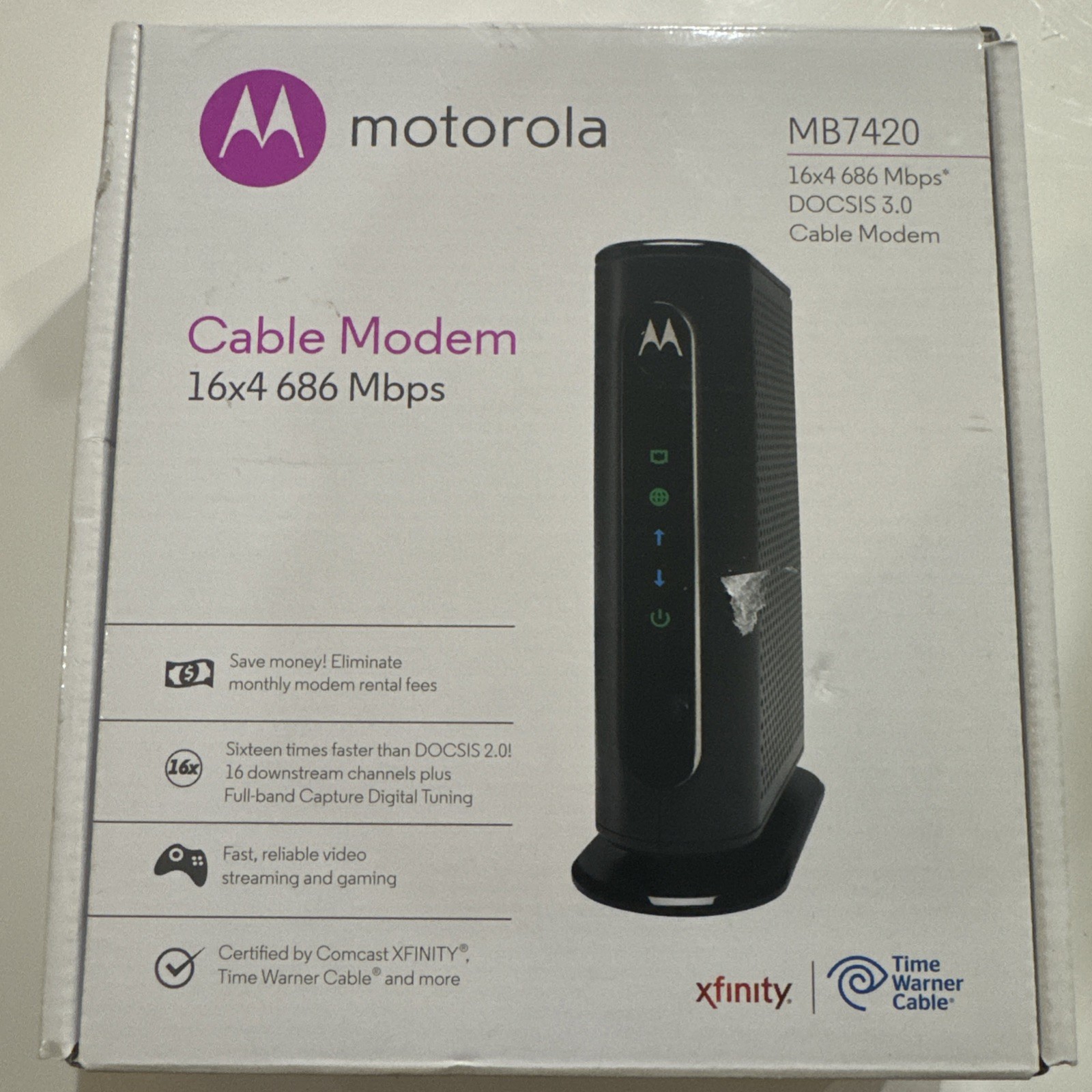 Motorola MB7420 DOCSIS 3.0 16×4 Cable Modem ✅