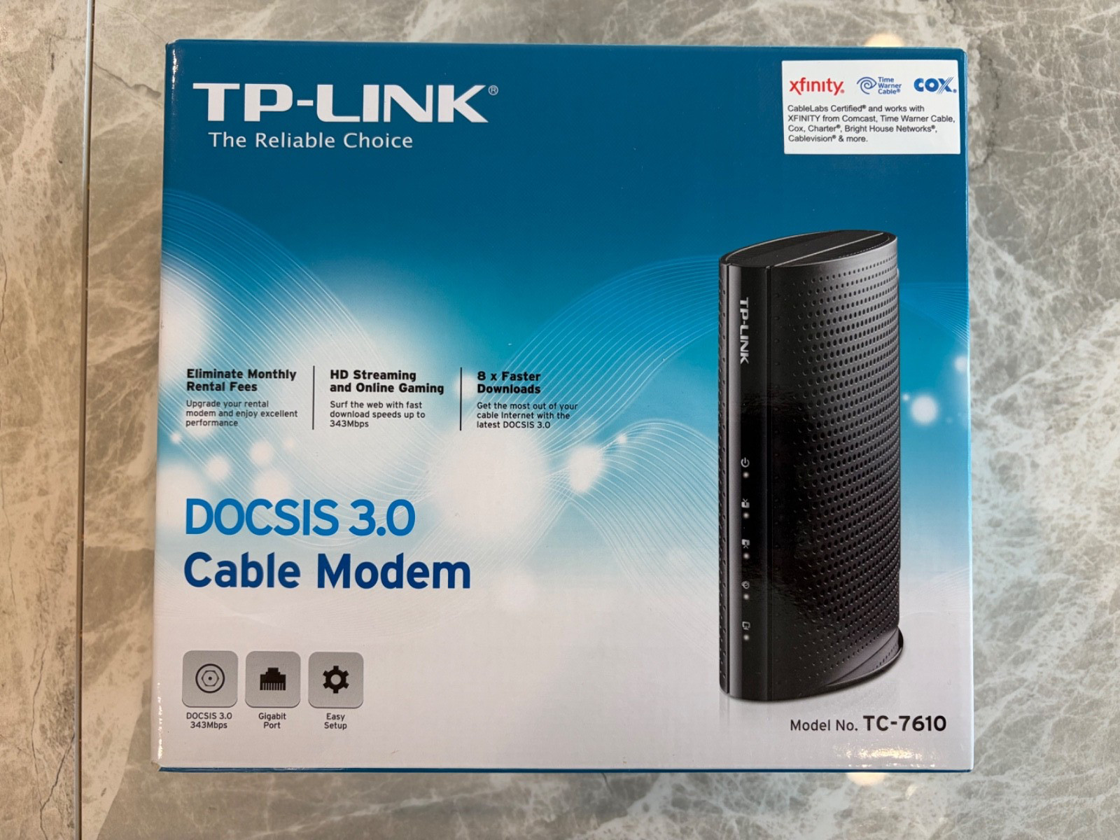 TP-Link TC-7610 300Mbps Wireless N DOCSIS 3.0 High Speed Cable Modem Gigabit