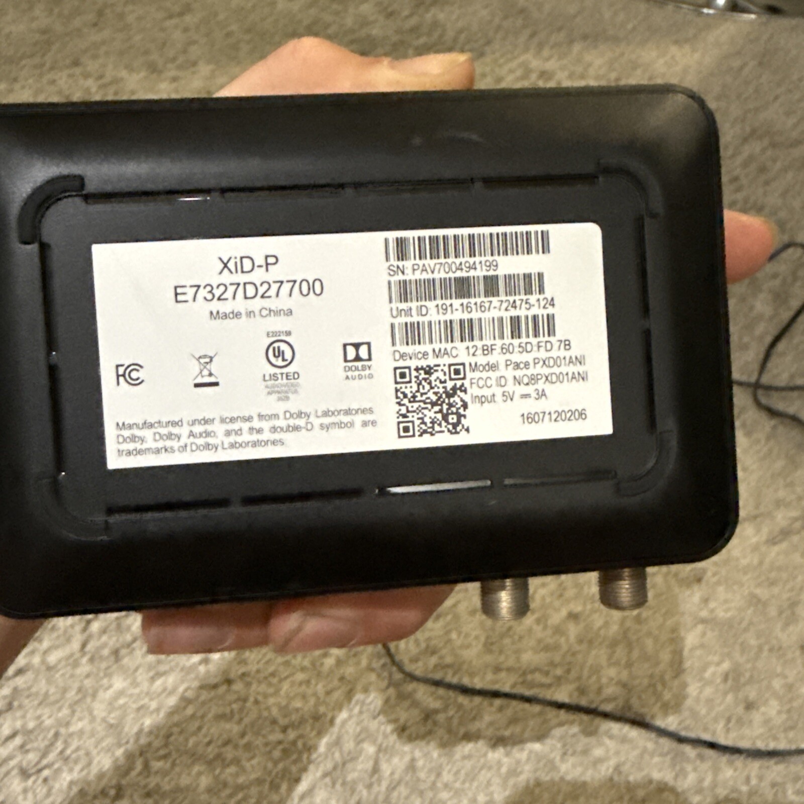 Contour XG2V2-P Cable Box CoAx Untested XiD-P And XR11-RF Remote
