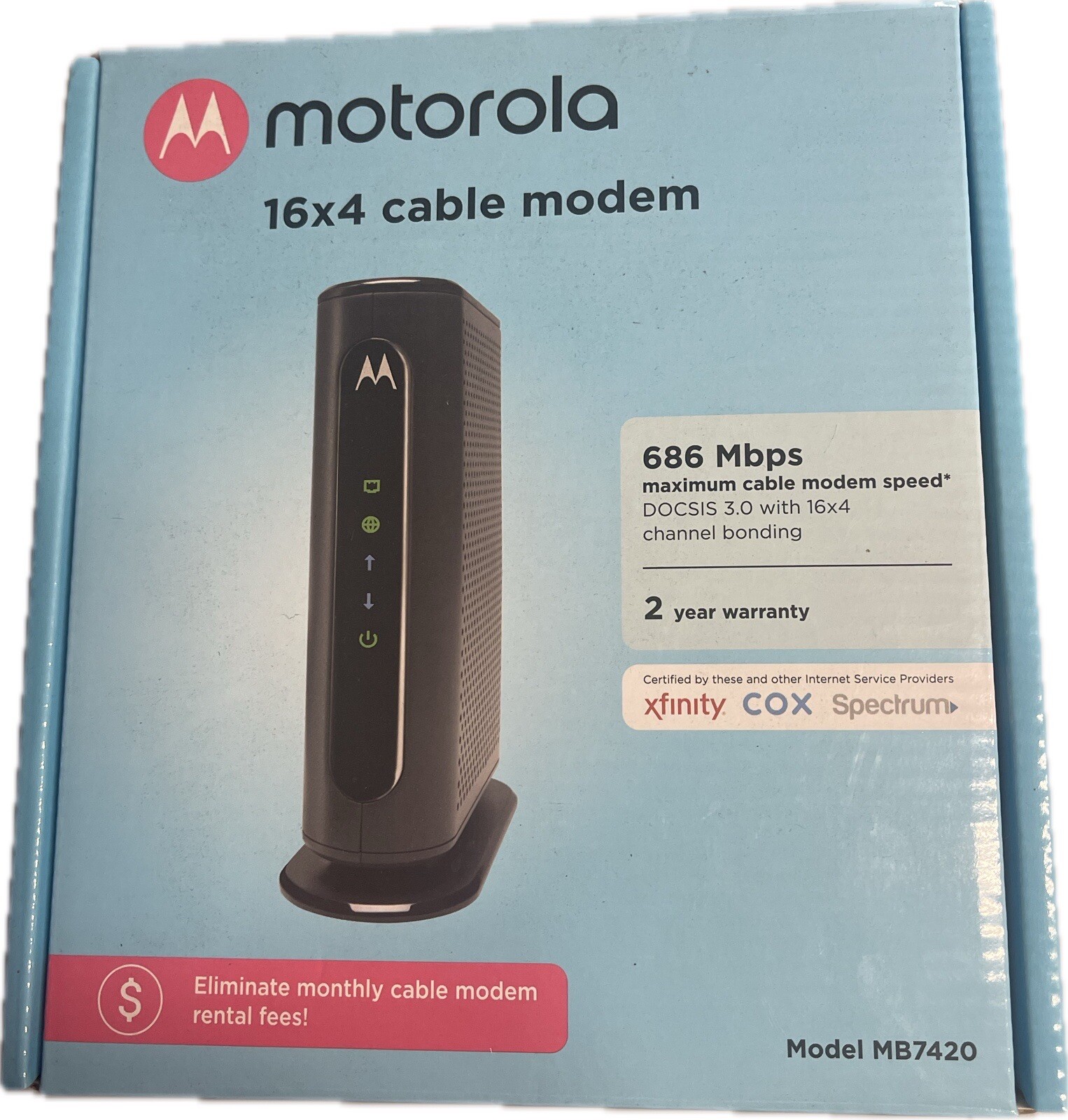 Motorola: 16×4 Cable Modem (Model MB7420) – Stop Renting Fees!