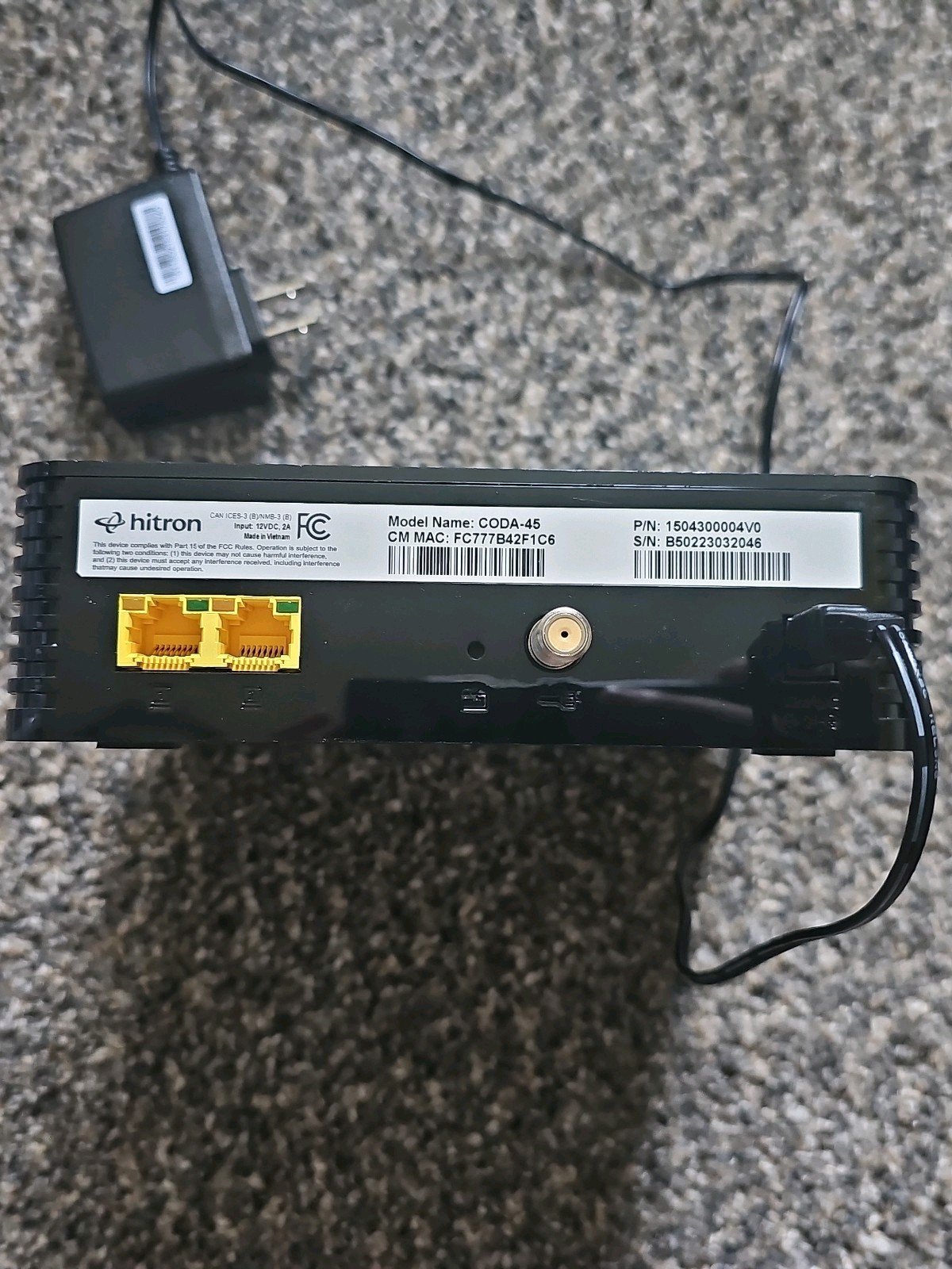 Hitron CODA-45 DOCSIS 3.1, 2 Gigabit Ethernet Ports