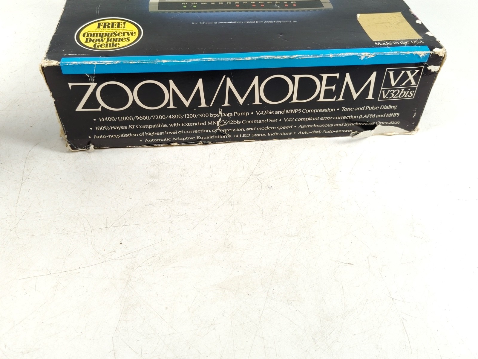 VINTAGE ZOOM MODEM VX V32 BIS DATA MODEM WITH V.42BIS NOS