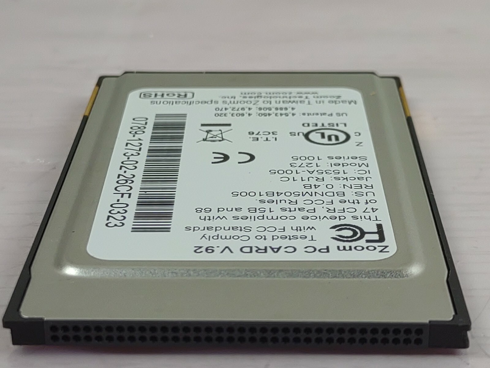 Zoom V.92 PC Card 3075 ITU V.92 Standard PC Modem Card 56K