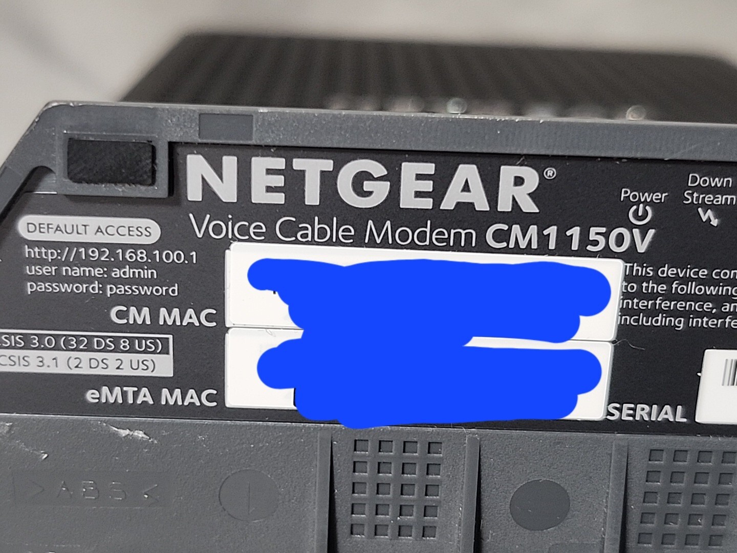 NETGEAR CM1150V Nighthawk Multi-Gig Speed Cable Modem For XFINITY Voice! Used!