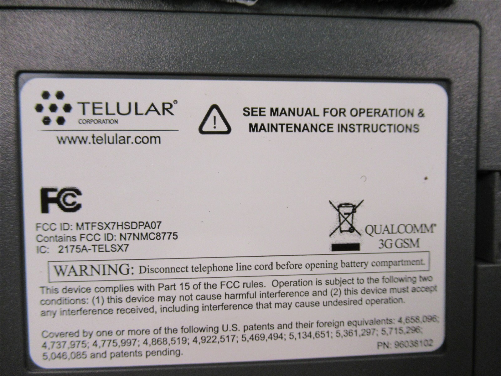Fixed Wireless Terminal Telular High Speed Data Modem SX7M-455G HSDPA AT&T