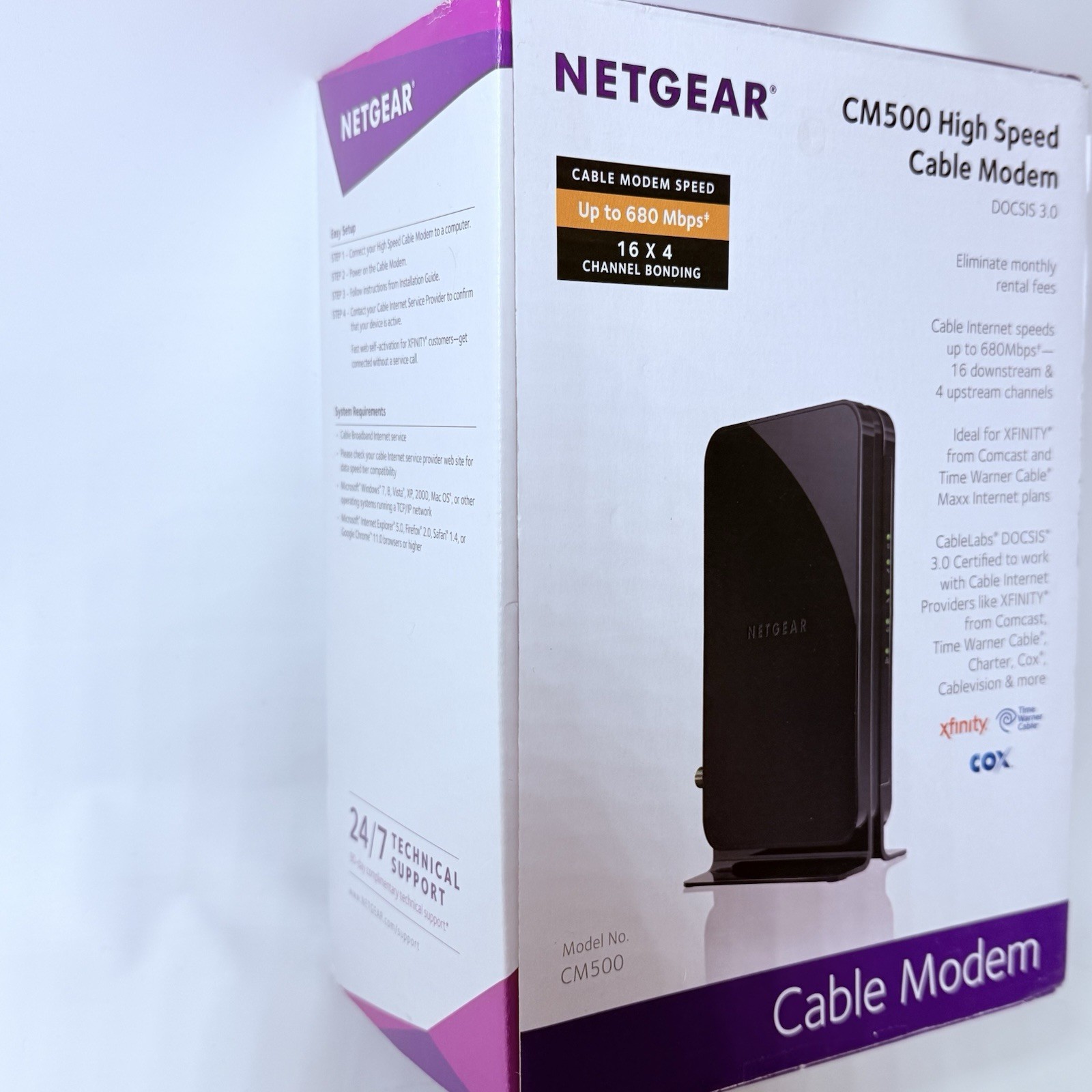 NETGEAR CM500-100NAS DOCSIS 3.0 High Speed Cable Modem New Sealed