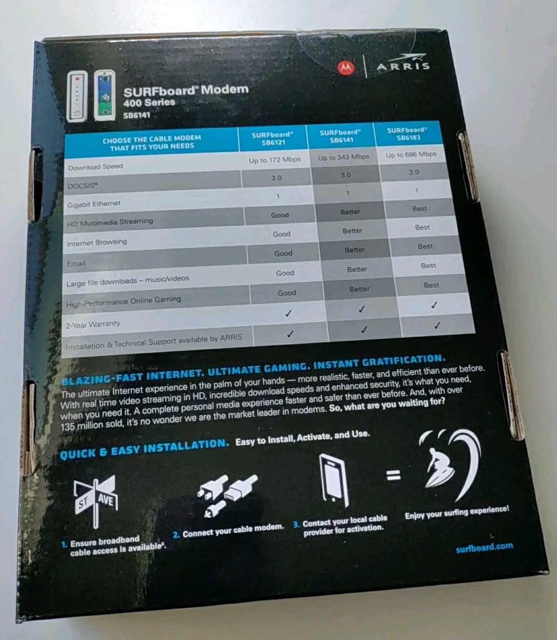 ARRIS SB6141 Motorola Surfboard Modem 400 Series