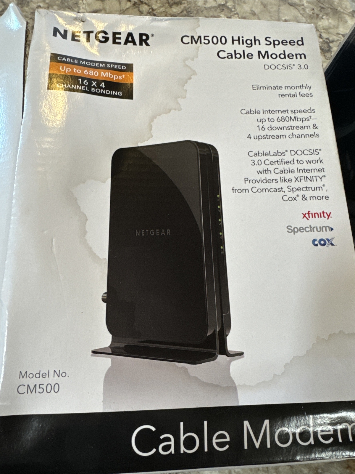 NETGEAR CM500 CM500-1AZNAS 16×4 DOCSIS 3.0 Cable Modem 686Mbps Tested