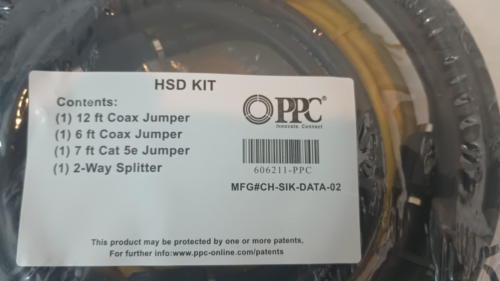 HSD Kit ( 7 ft Ethernet & 6 and 12 ft. Coax (jumpers) Cables plus a Splitter)