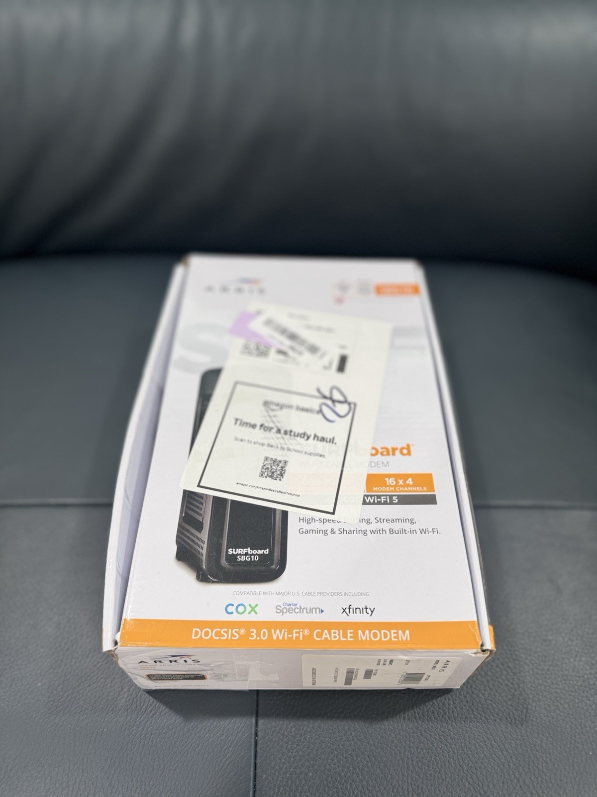ARRIS(SBG10)-Cable Modem Router Combo- DOCSIS 3.0. WiFi Internet Speeds