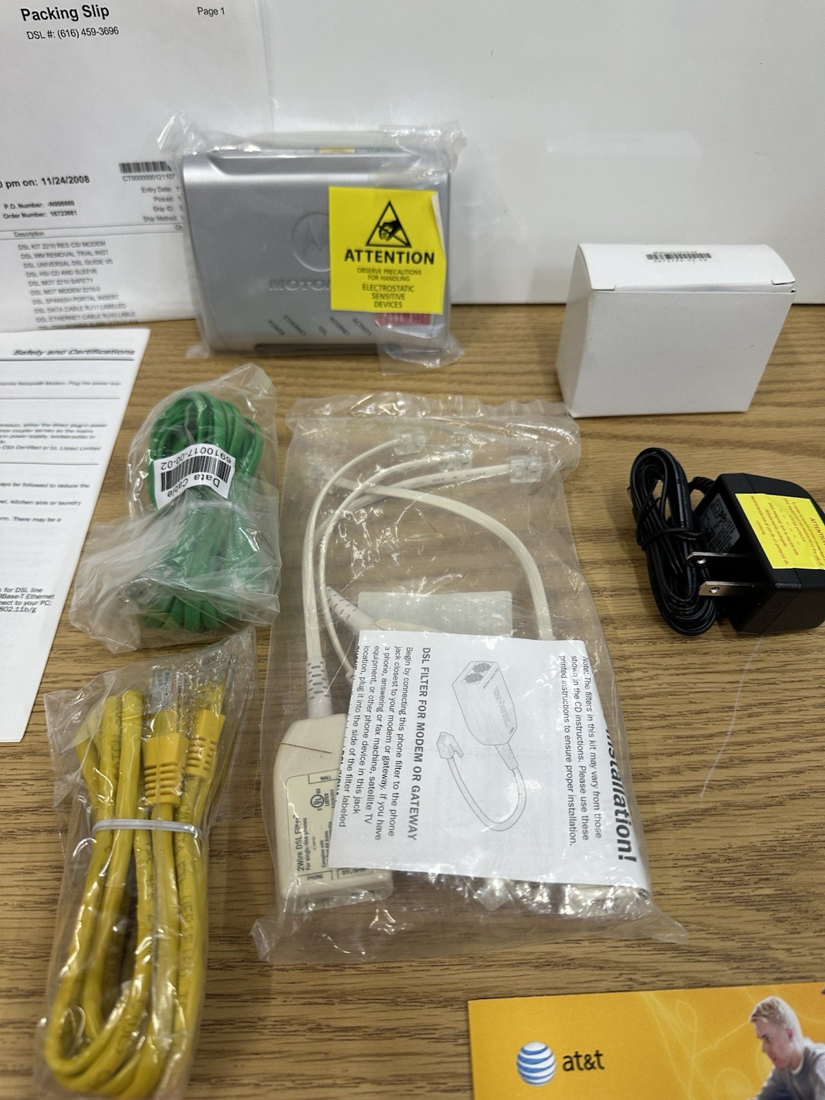 Motorola DSL Modem MSTATEA 2210 02 1022 ATT High Speed ethernet internet AT&T