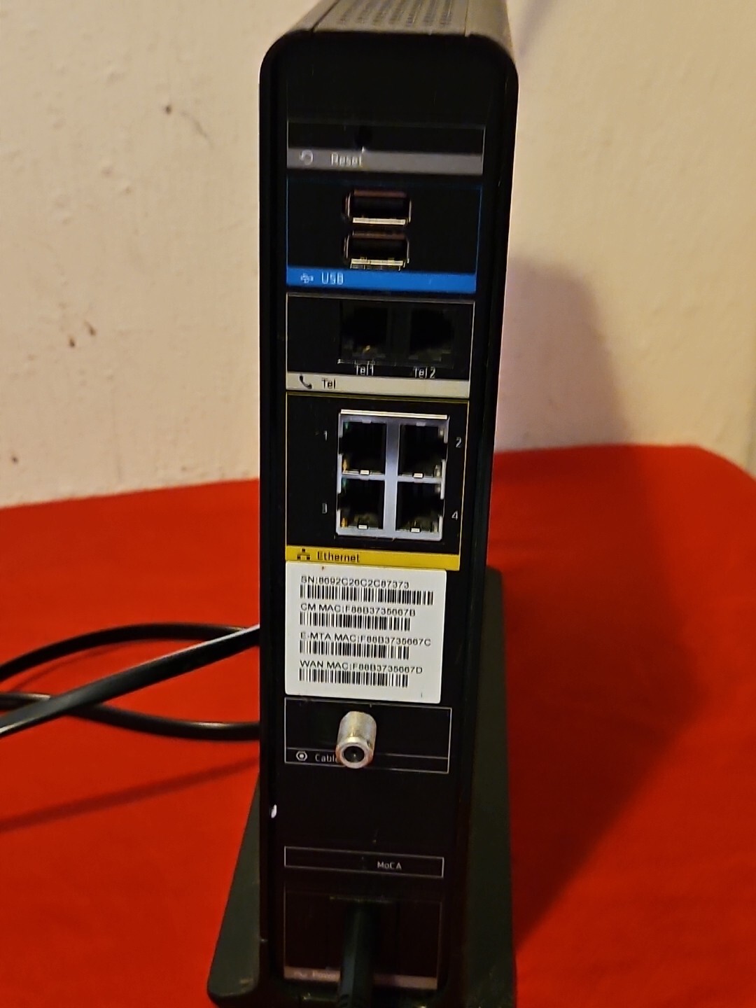 Arris Panoramic TG1682G Modem Wireless Dual Band Router w/ Power Cord – TESTED