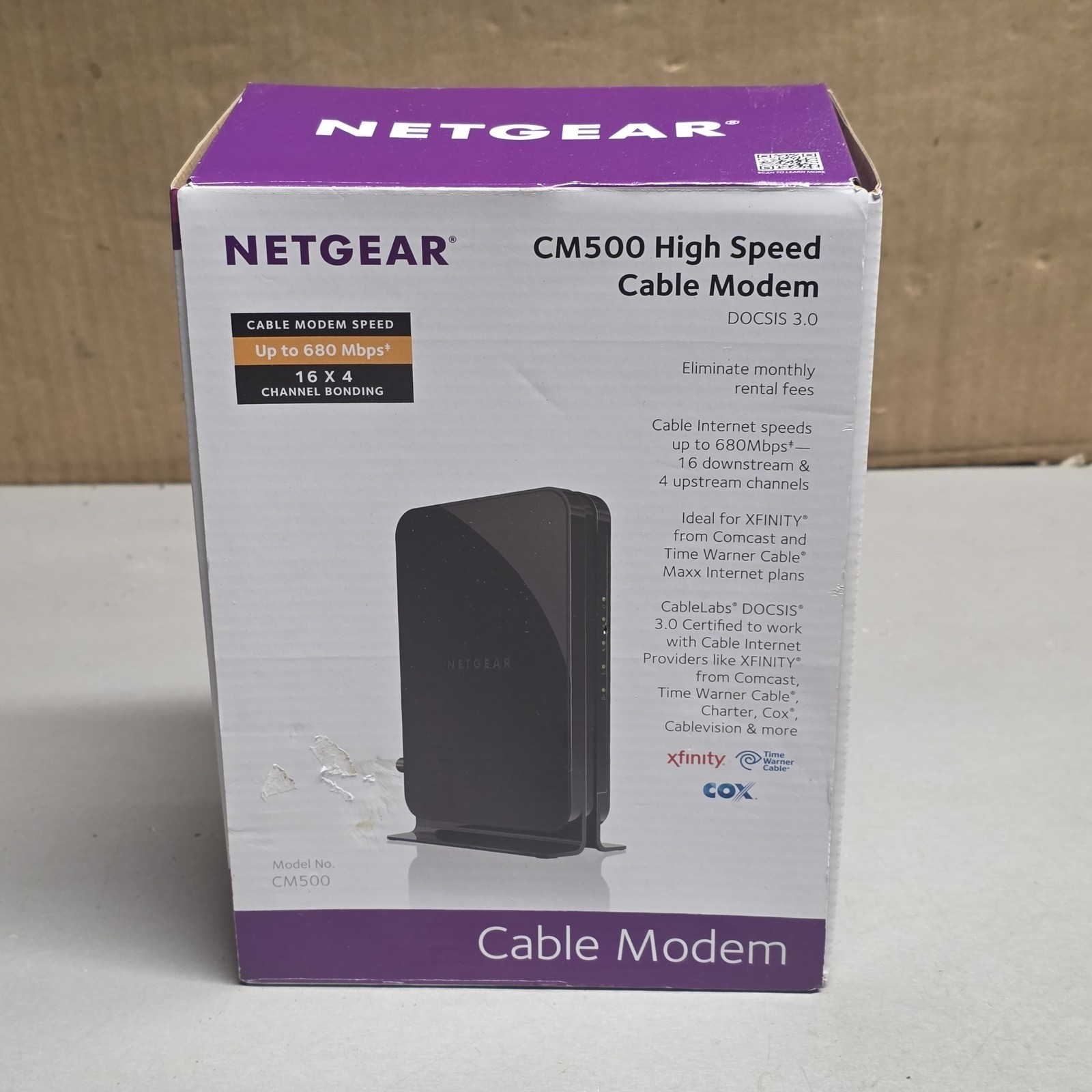 NETGEAR CM500 DOCSIS 3.0 High Speed Cable Modem 16×4 Up to 680 Mbps