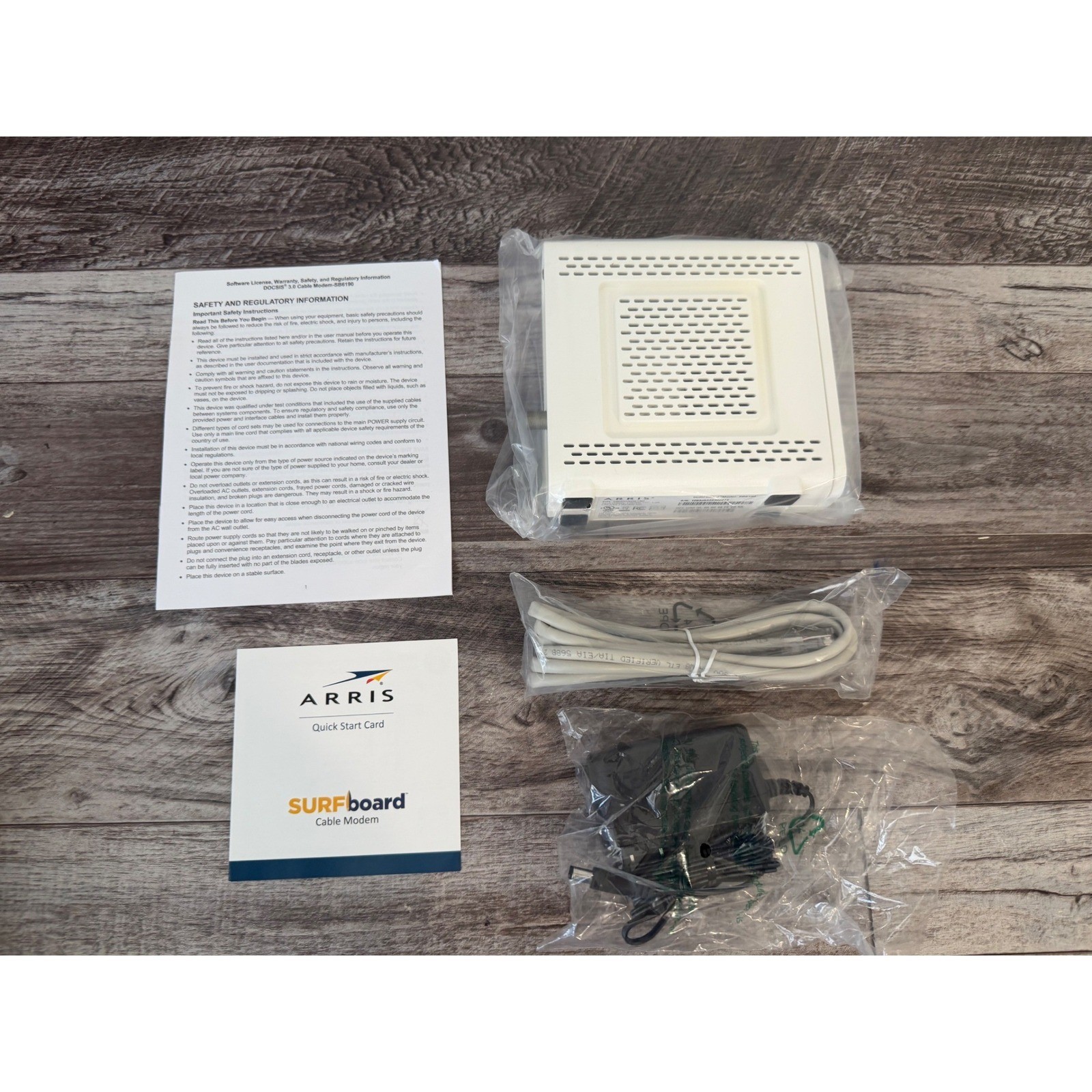 Arris SURFboard SB6190 Cable Modem White DOCSIS 3.0 High Speed Gaming