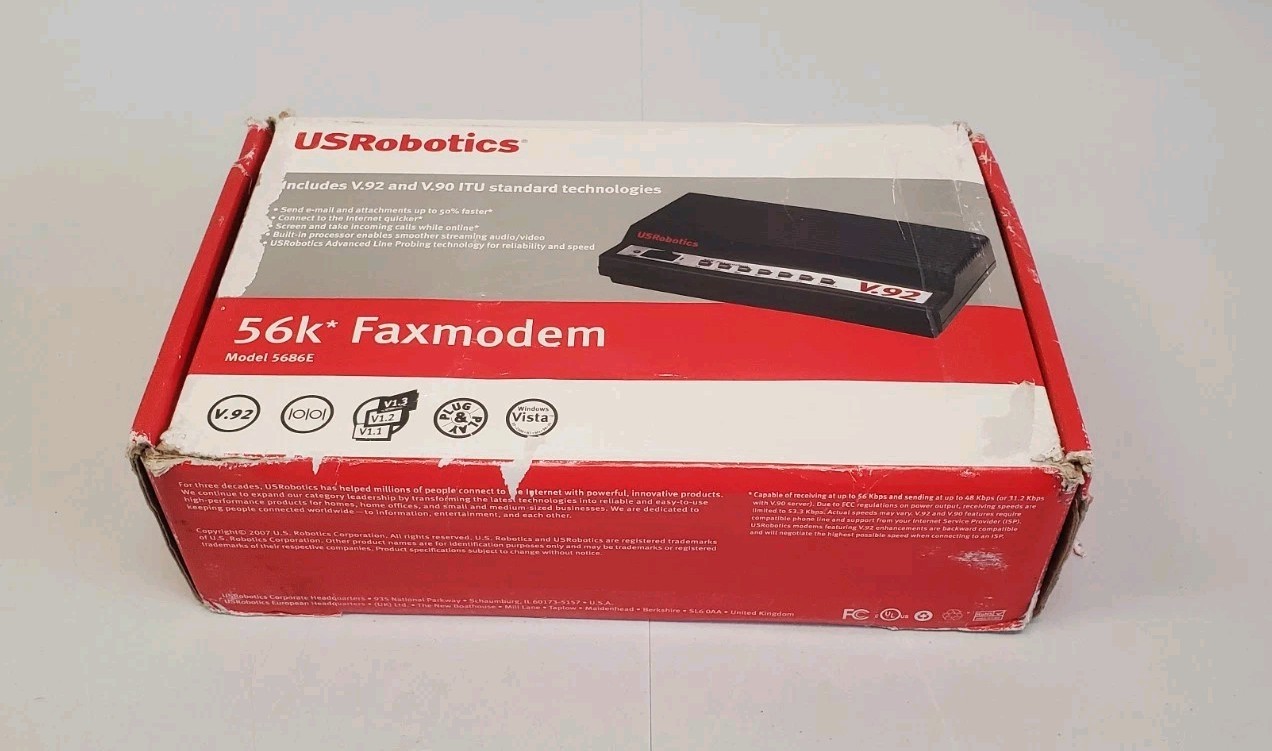 USRobotics 5686G External 56K Faxmodem V92 & V90 New In Opened Box
