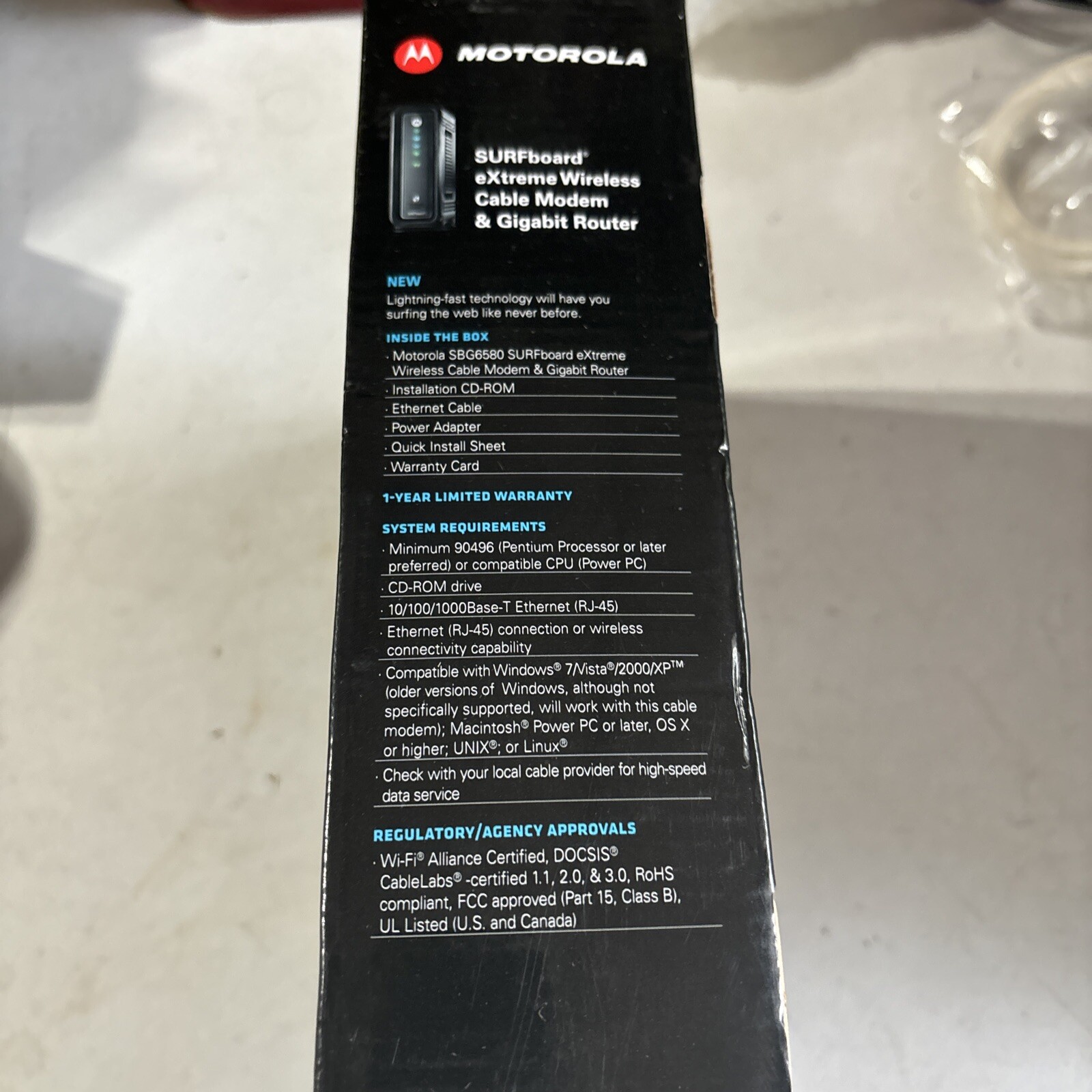 Motorola Surfboard Extreme Wireless Cable Modem Gigabit Router SBG6580