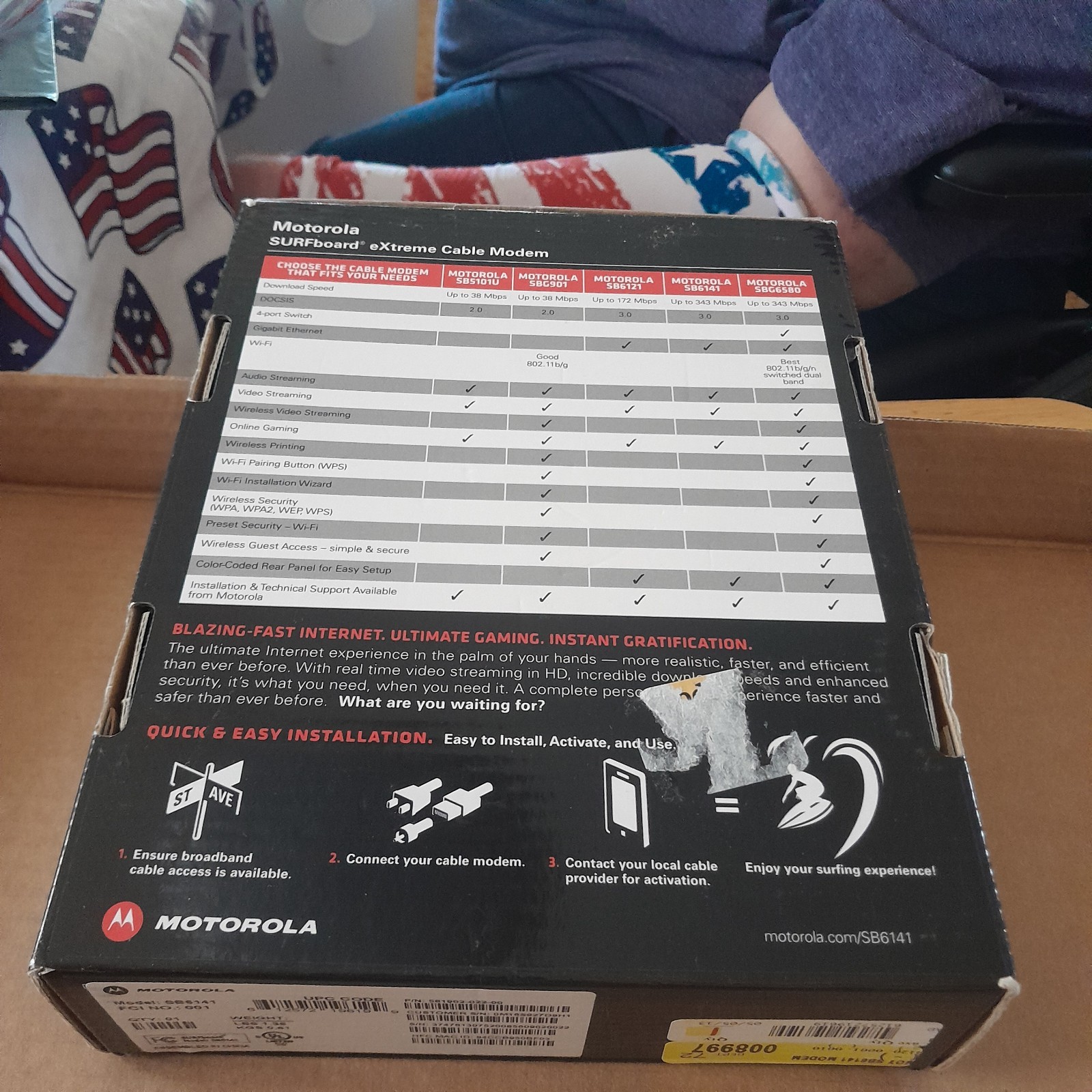 Motorola SURFboard eXtreme SB6141 DOCSIS 3.0 Cable Modem 343 Mbps 1-Port