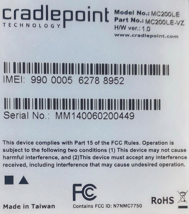 Cradlepoint MC200LE-VZ Modem