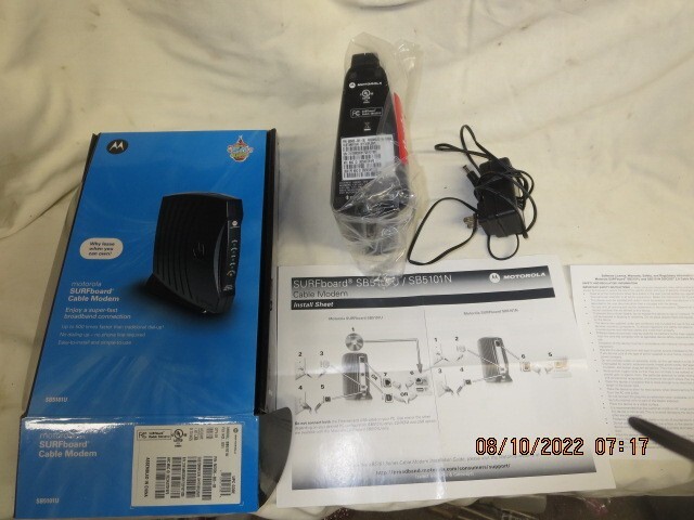 Motorola SURFboard SB5101U/SB35101N Cable Modem with power supply