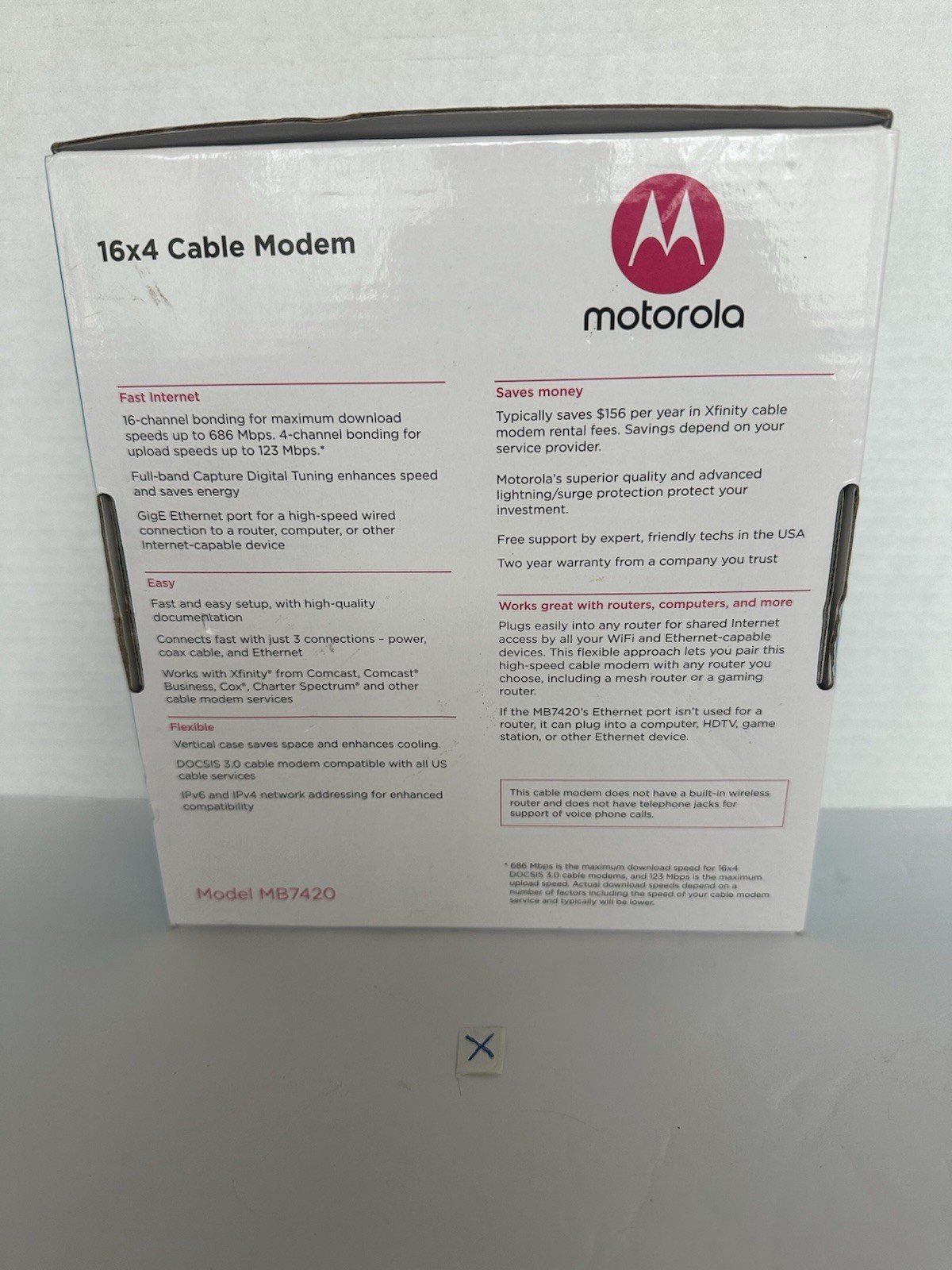 Motorola MB7420 16×4 Cable Modem 686 Mbps DOCSIS 3.0(gray/black)