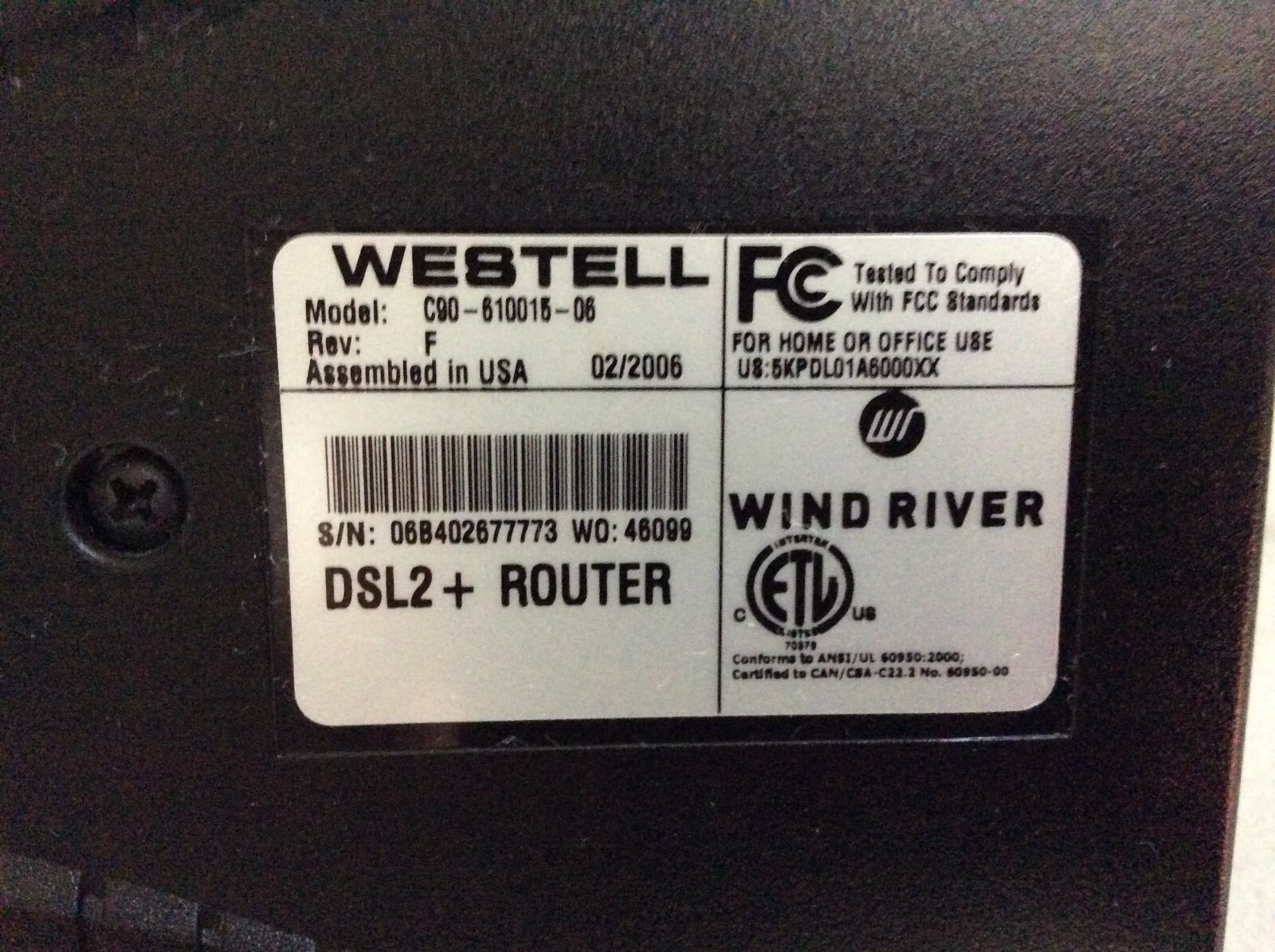 Westell Model 6100 with power Supply – USED