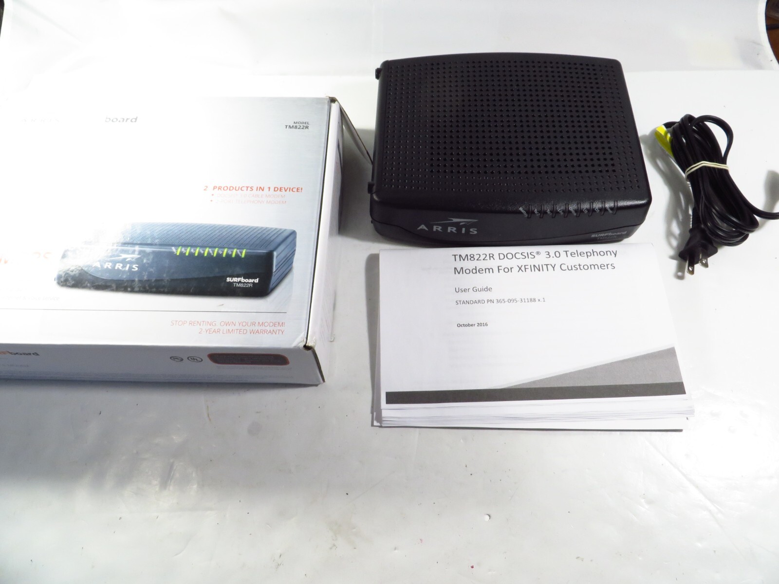 ARRIS Surfboard DOCSIS 3.0 Internet & Voice Modem Certified for XFINITY TM822R