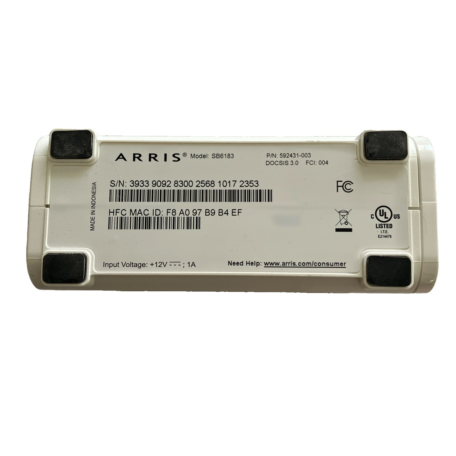 ARRIS SURFboard SB6183 16 x4 DOCSIS 3.0 Cable Modem Upstream Downstream Internet