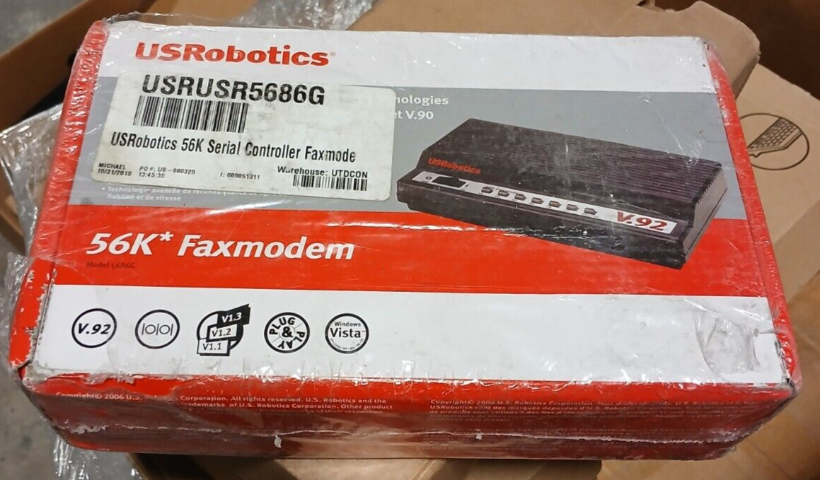 NOS US Robotics 56K Modem Faxmodem 5686G USR5686G 56 Kbps Modem