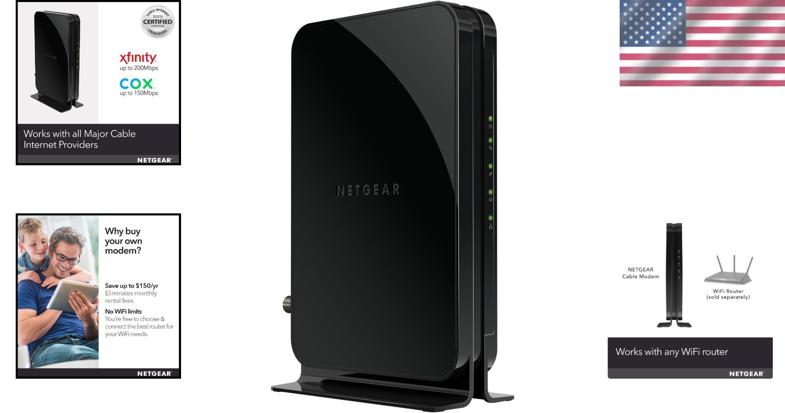 Cable Modem DOCSIS 3.0 Compatible with Xfinity Cox High-Speed Internet