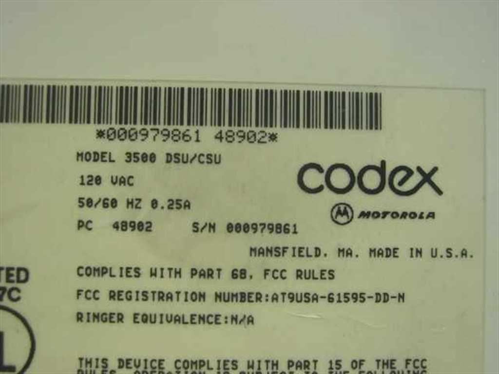 Motorola Codex 3500 DSU/CSU Modem – Power Supply/Cable Not Included