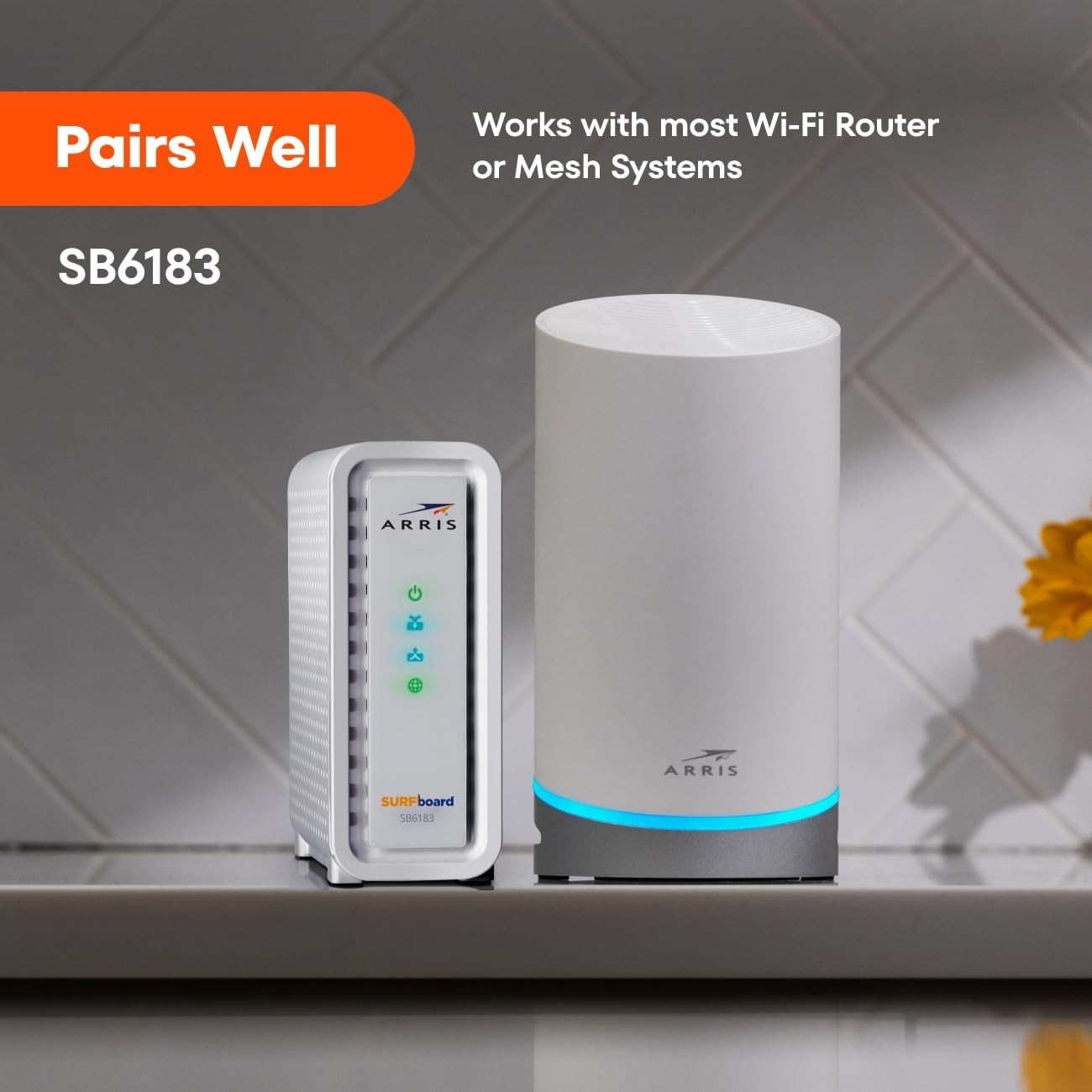 ARRIS SB6183RB 16×4 Gigabit Cable Modem 1 Gbps Port 400 Mbps Max Internet Speed