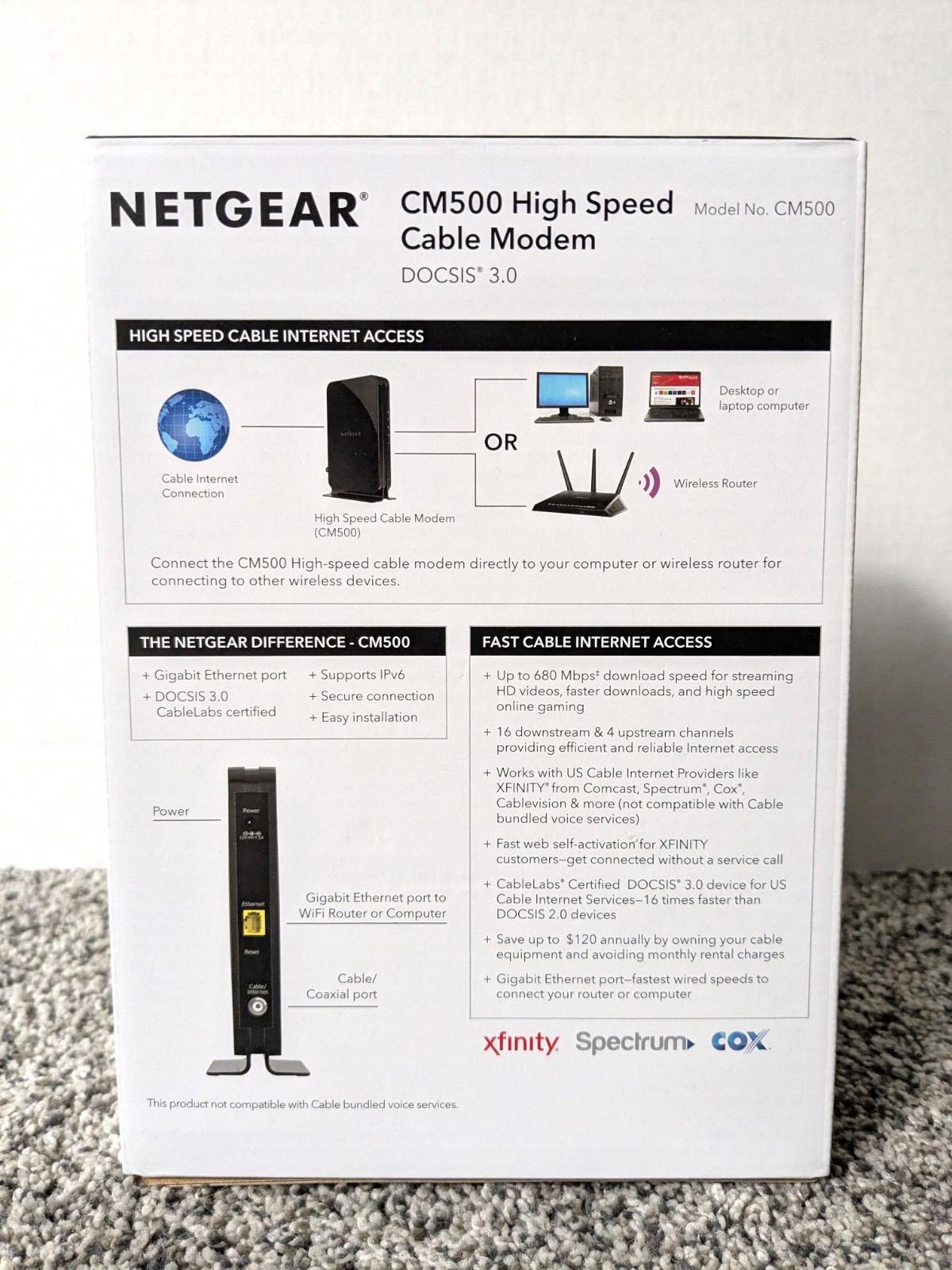 NETGEAR High Speed Cable Modem Model CM500, Great Condition