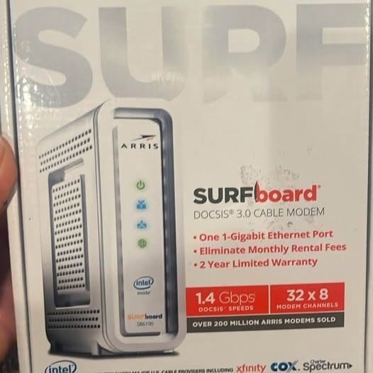Arris SURFboard SB6190 DOCSIS 3.0 Cable Modem 1.4 Gbps 32×8 White SB6190-RB