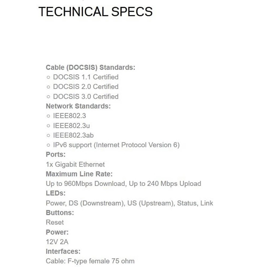Linksys ‎Modem – Model #CM3024