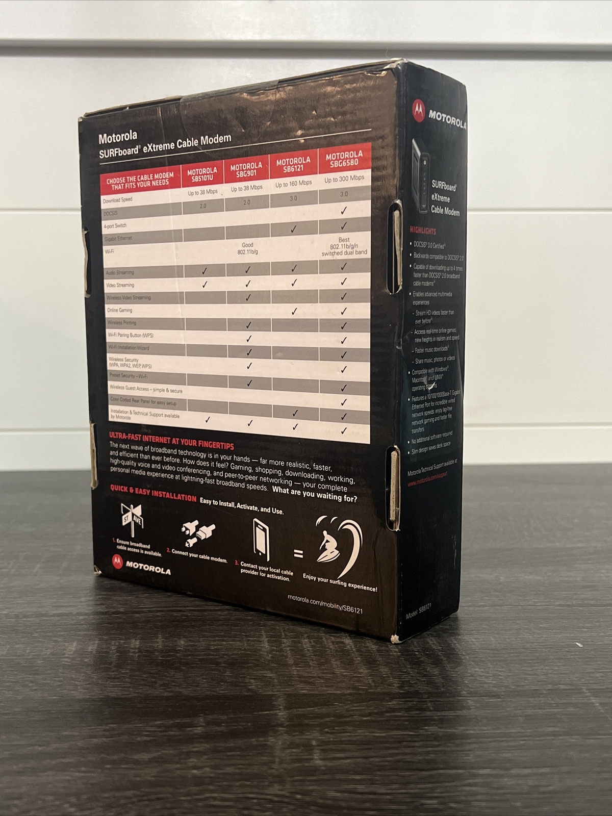 Motorola Arris Surfboard Extreme Modem, DOCSIS 3.0, 200 Series, Model SB6121