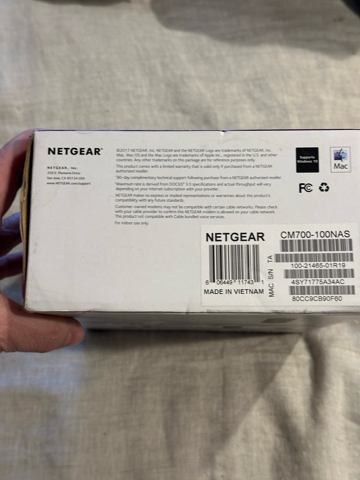 NETGEAR CM700-100NAS Cable Modem