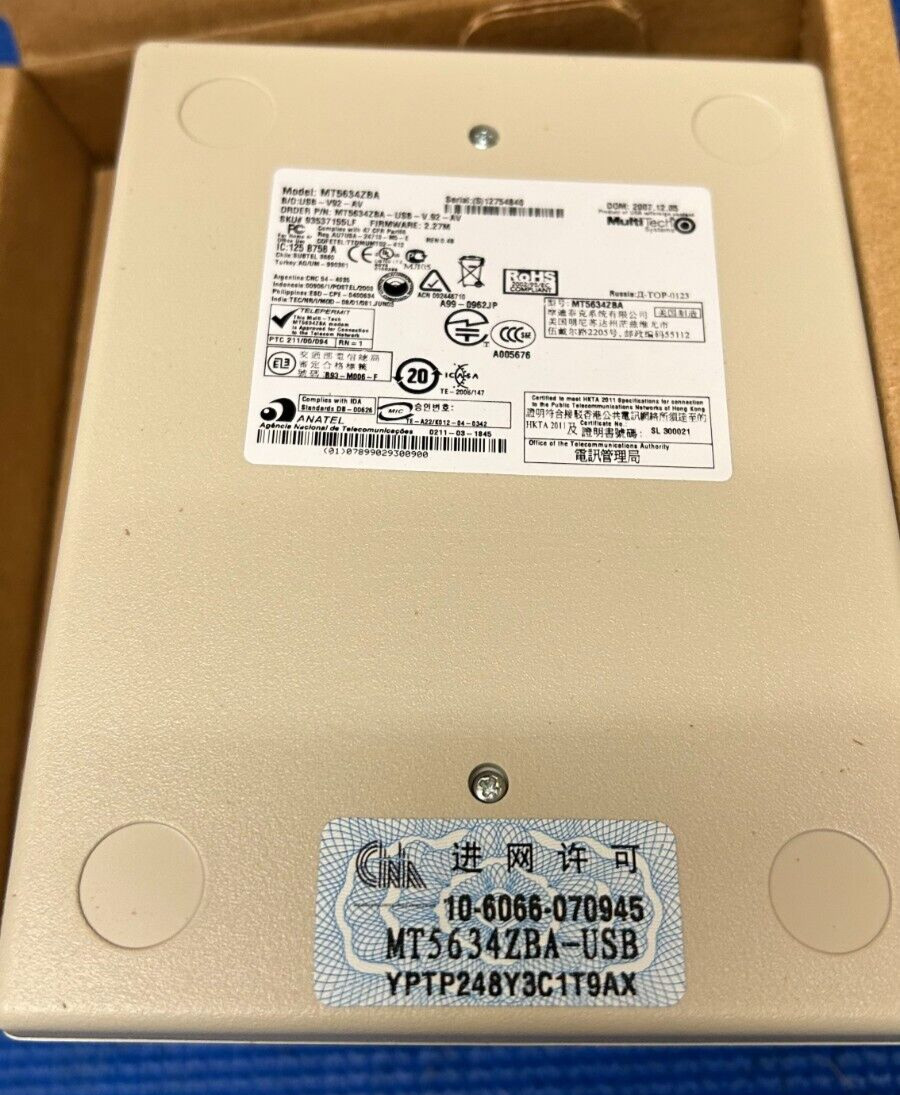 MULTITECH MT5634ZBA-USB-V.92-AV MULTI MODEM USB, DATA/FAX MODEM