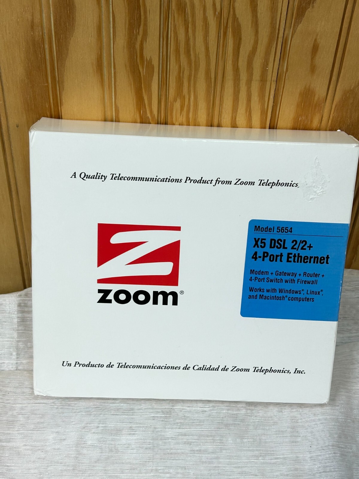 New Open Box Zoom X5 DSL 2/2+ 4-Port Ethernet Modem Model 5654 Gateway Router