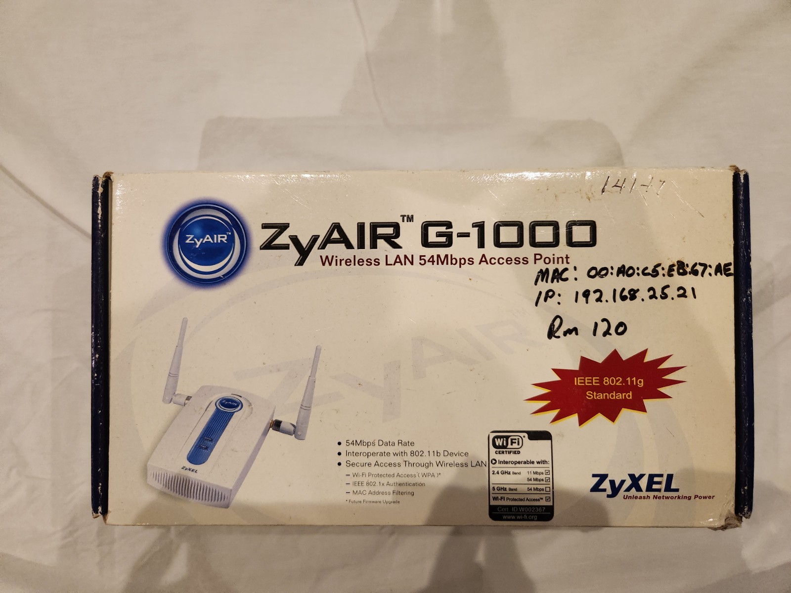 ZyAir G-1000 Wireless LAN 54 Mbps Access Point New Open Box