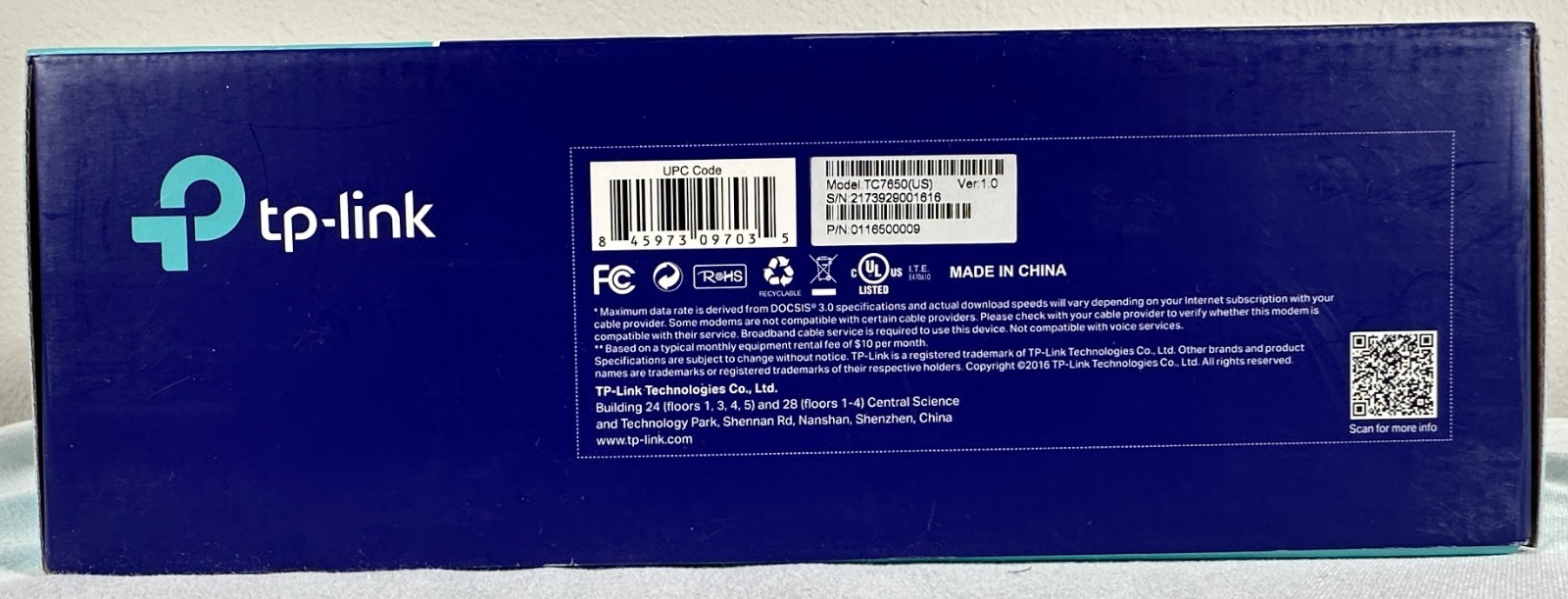 TP-Link TC7650 DOCSIS 3.0 High Speed Internet Broadband Cable Modem 24×8 Gigabit