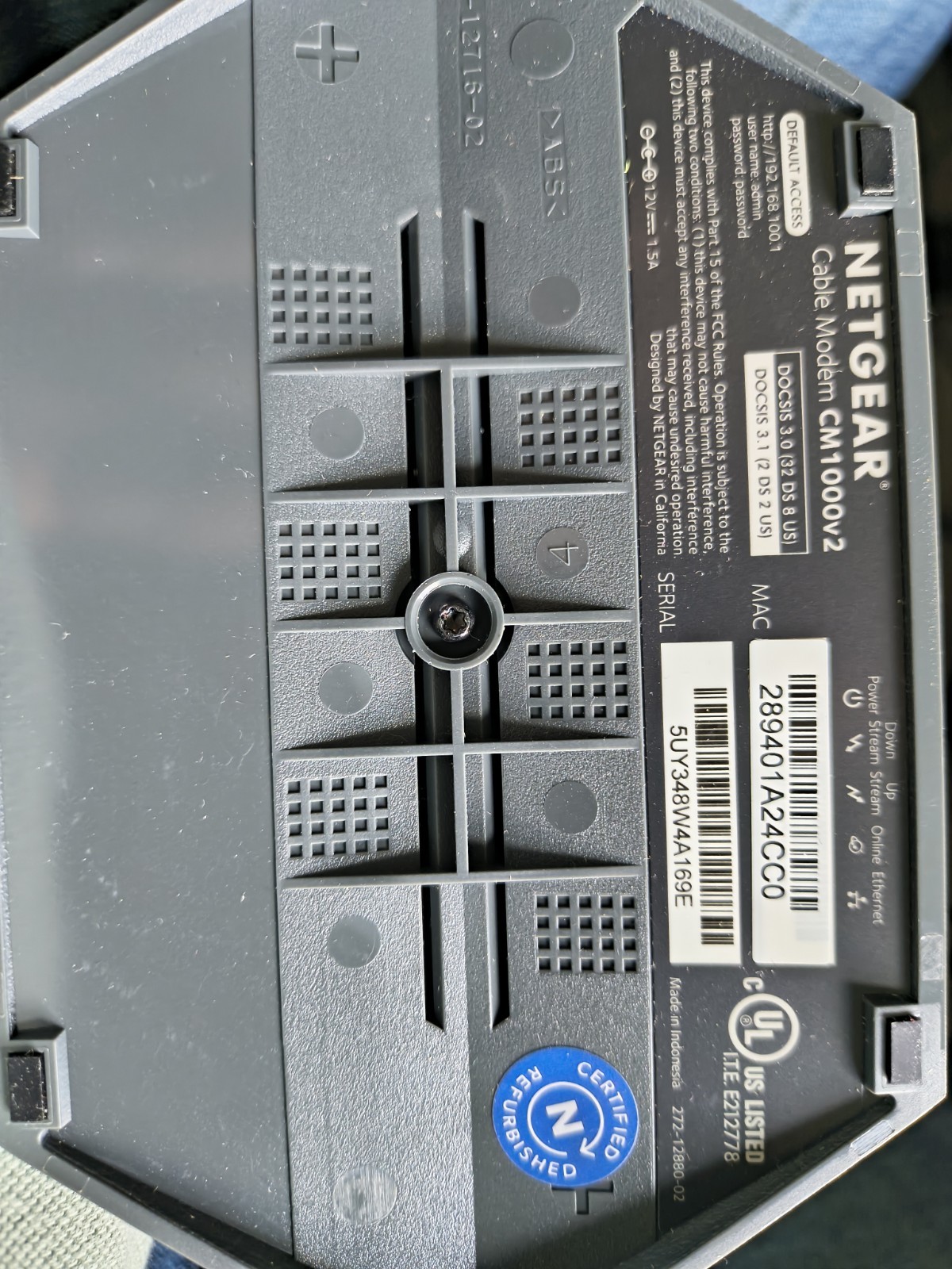 Netgear Nighthawk CM1000 Ultra-High Speed Cable Modem DOCSIS 3.1