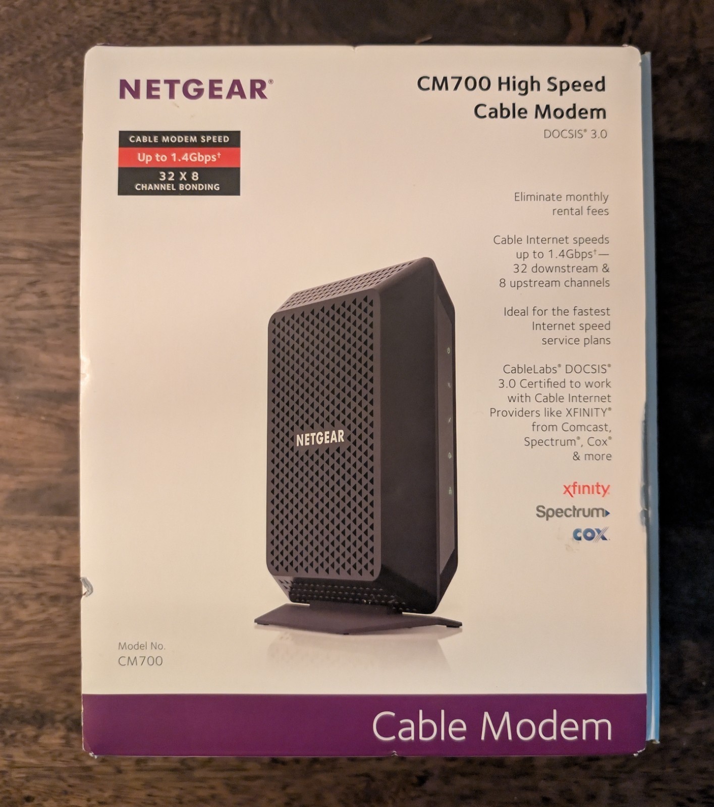 NETGEAR CM700 High Speed Cable Modem DOCSIS 3.0 32×8 CM700-100NAS Open Box