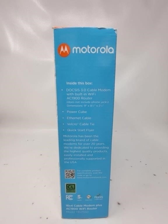 Motorola MG7550 16×4 DOCSIS 3.0 Cable Modem Plus AC1900 WiFi Router *OPEN BOX*