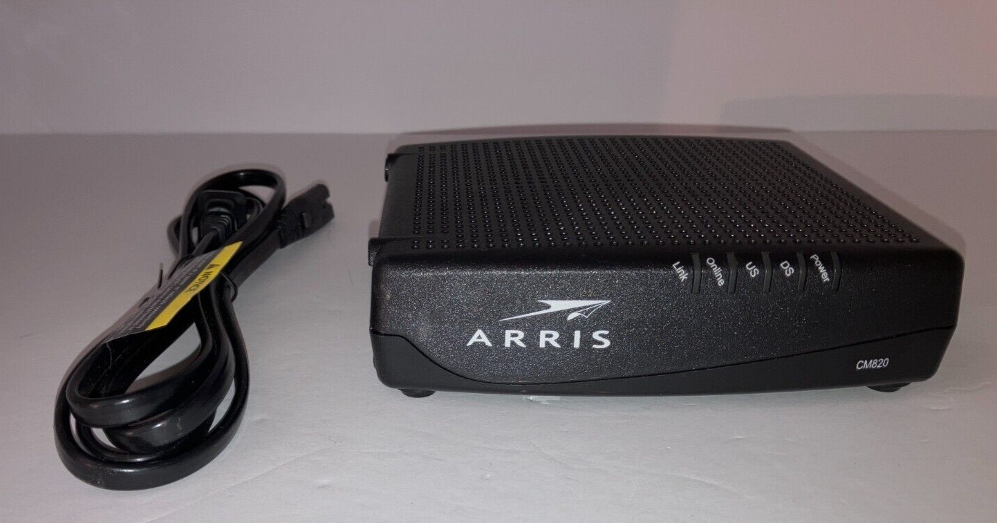 ARRIS CM820A/NA Cable Modem w/ Power Cord – TC00DLD820, DOCSIS 3.0 – WORKING