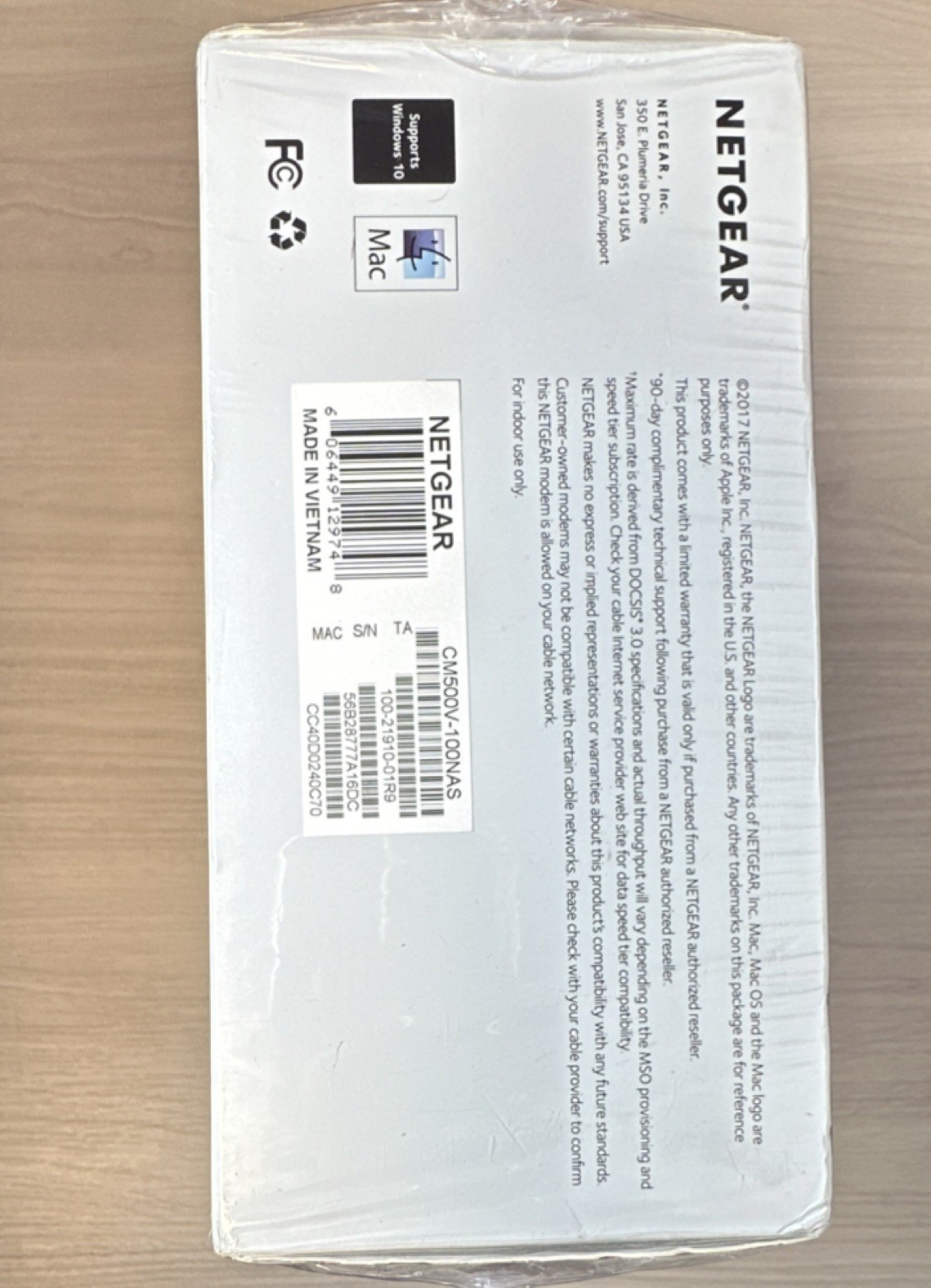 NETGEAR CM500V DOCSIS 3.0 Cable Modem Xfinity Internet Voice 2 Phone Ports