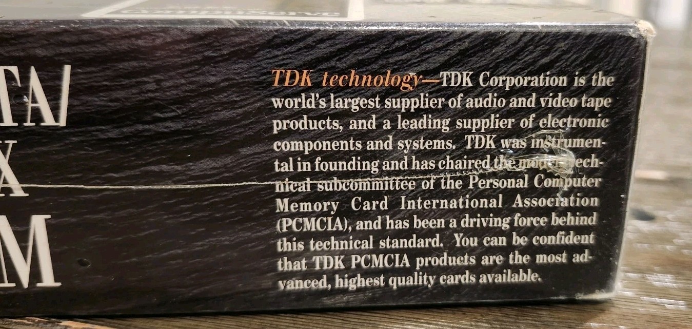 Vtg TDK DF2814 PCMCIA Laptop Modem V.34, 28.8k BPS Data / 14.4k bps Fax Sealed
