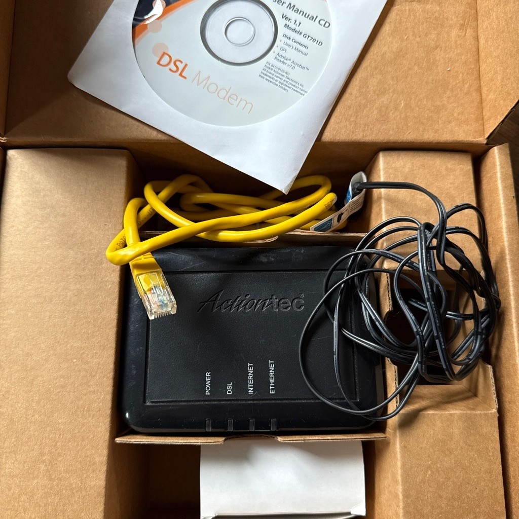Actiontec High Speed DSL Modem GT701D Black One Size Networking
